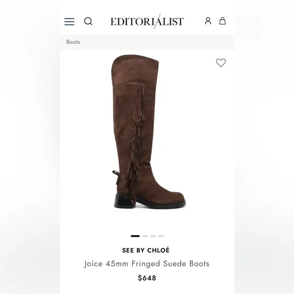 See By Chloe Suede Fringe Knee High Boots