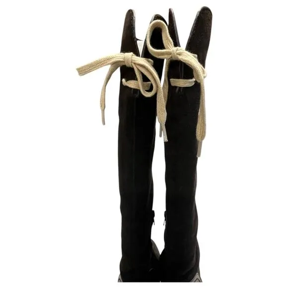 See By Cloe Boots Womens 37 7 Brown Suede Leather Knee High Tall Lara Designer