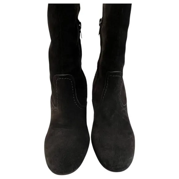 See By Cloe Boots Womens 37 7 Brown Suede Leather Knee High Tall Lara Designer