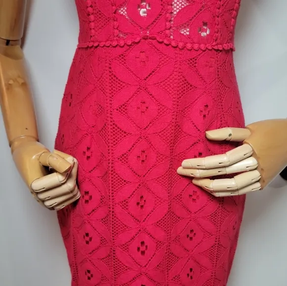 Selfie Leslie Talk About Me High Low Hem Eyelet Midi Dress Prom Cotton M