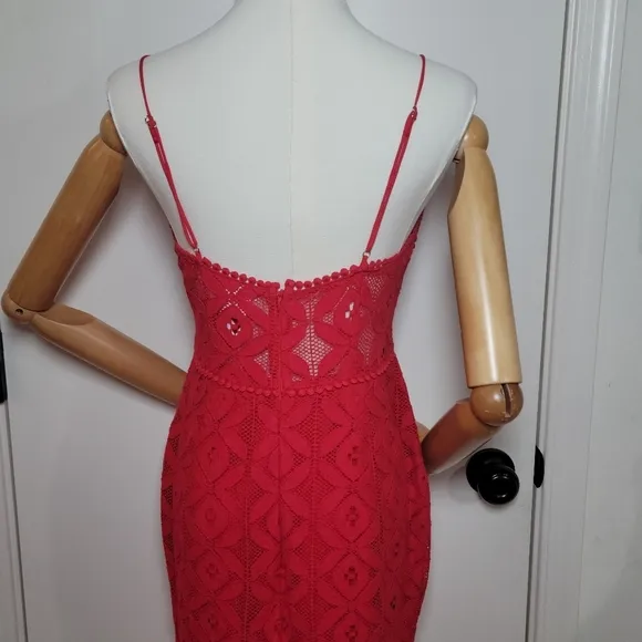 Selfie Leslie Talk About Me High Low Hem Eyelet Midi Dress Prom Cotton M