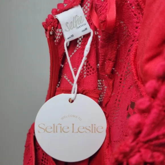 Selfie Leslie Talk About Me High Low Hem Eyelet Midi Dress Prom Cotton M