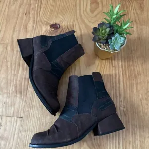 Selo De Controle Brazilian Genuine Leather Retro Heeled Boots Women’s 7.5-8