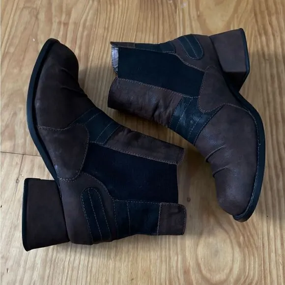 Selo De Controle Brazilian Genuine Leather Retro Heeled Boots Women’s 7.5-8