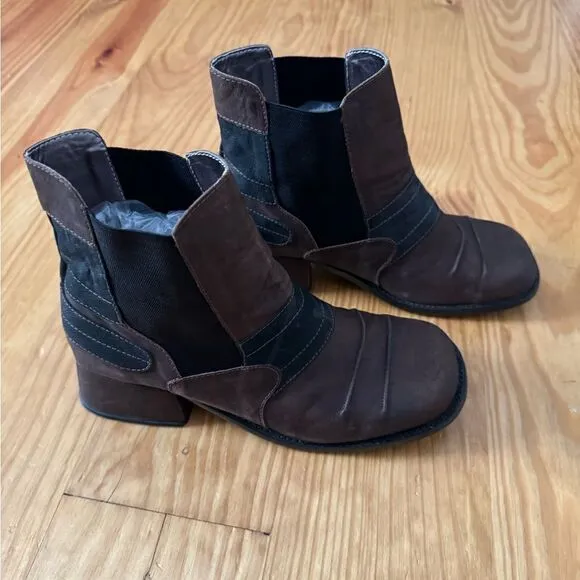Selo De Controle Brazilian Genuine Leather Retro Heeled Boots Women’s 7.5-8