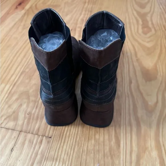 Selo De Controle Brazilian Genuine Leather Retro Heeled Boots Women’s 7.5-8