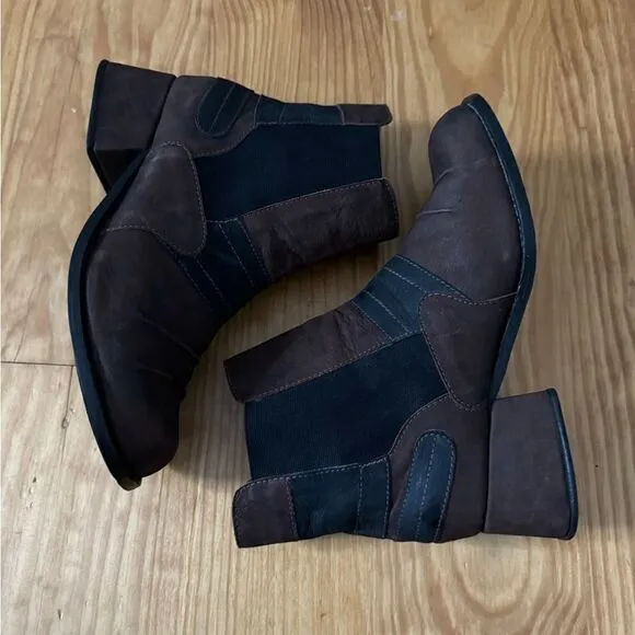 Selo De Controle Brazilian Genuine Leather Retro Heeled Boots Women’s 7.5-8