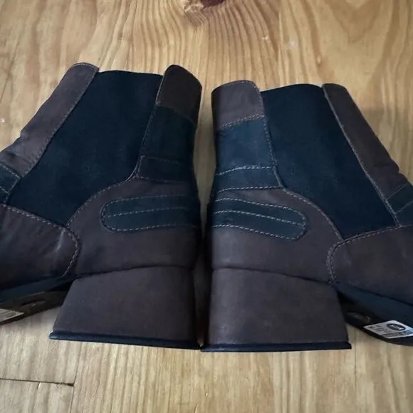 Selo De Controle Brazilian Genuine Leather Retro Heeled Boots Women’s 7.5-8