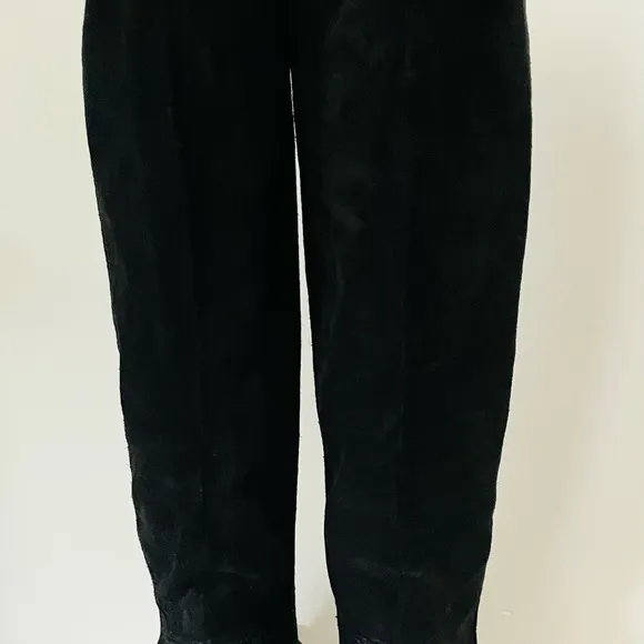 SERGIO ROSSI Black Suede Pull On Knee High Boots Size 38.5