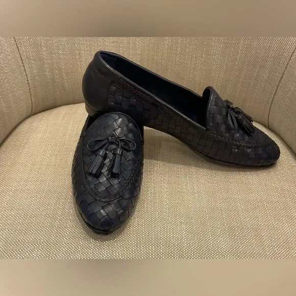 Sesto Meucci Nicole Iconic Leather Tassel Navy Loafers Size‎ 9N