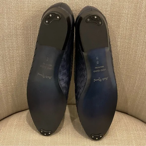 Sesto Meucci Nicole Iconic Leather Tassel Navy Loafers Size‎ 9N