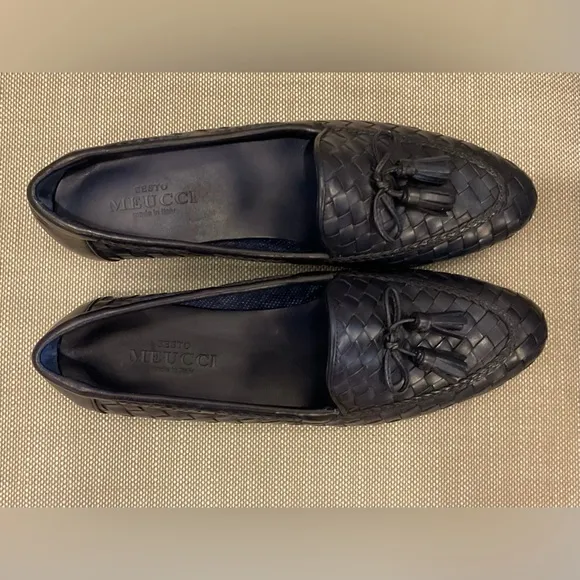 Sesto Meucci Nicole Iconic Leather Tassel Navy Loafers Size‎ 9N