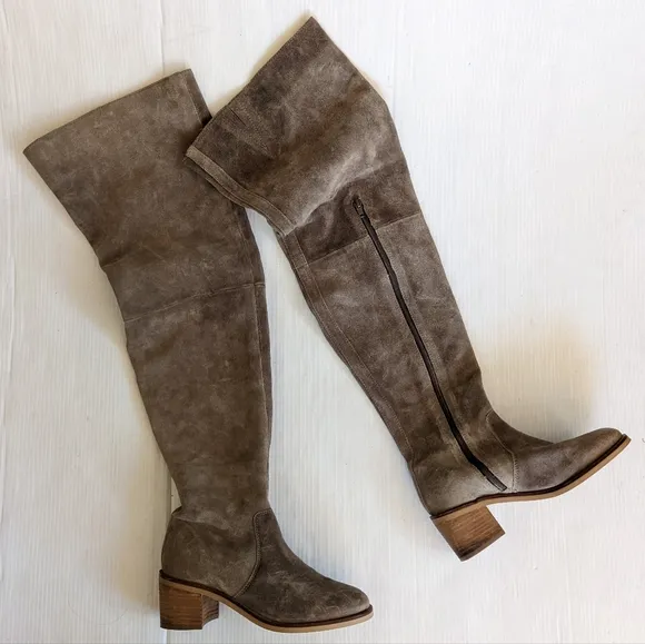 SEYCHELLES Anthropologie Overheard Over-The-Knee Suede Boots
