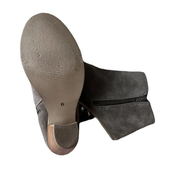 Seychelles Clavichord Ii Ankle Bootie Grey Suede Leather Boots Size 6 Heeled