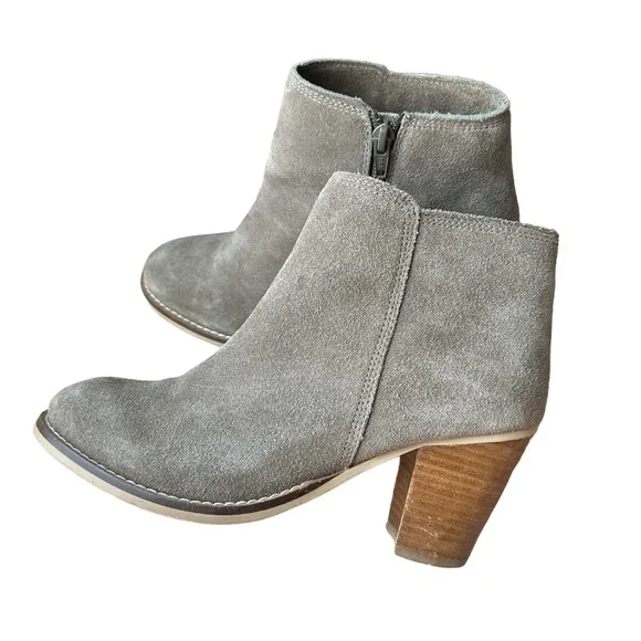 Seychelles Clavichord Ii Ankle Bootie Grey Suede Leather Boots Size 6 Heeled