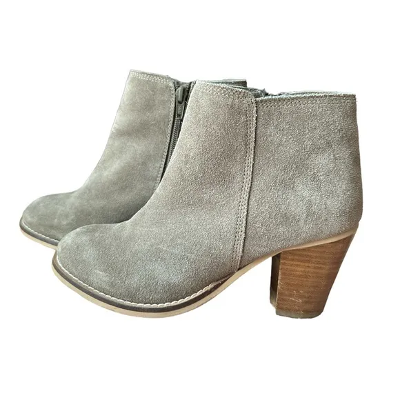 Seychelles Clavichord Ii Ankle Bootie Grey Suede Leather Boots Size 6 Heeled