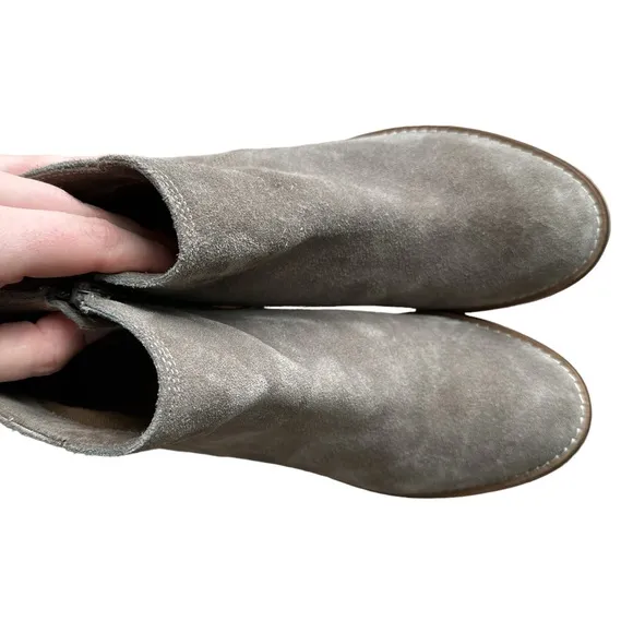 Seychelles Clavichord Ii Ankle Bootie Grey Suede Leather Boots Size 6 Heeled