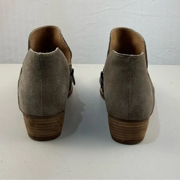 Seychelles Deep Sea Gray Suede Leather Woven Ankle Boots Women Size 8.5 Western