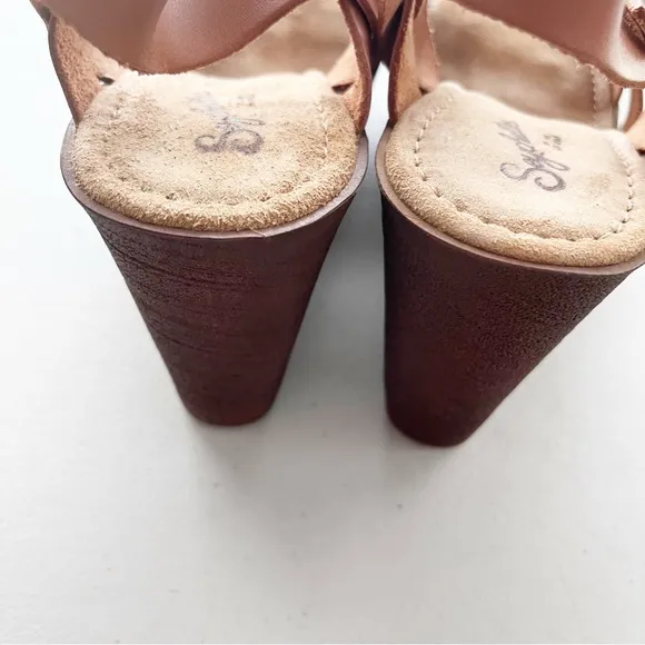 Seychelles Provision Wedge Leather Sandals in Cognac