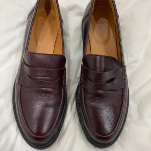 Sezane Albane Loafers  Glossy Burgundy size 9