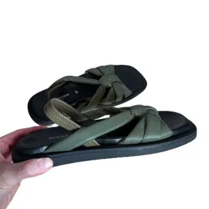 Shoe the Bear green plush leather square toe gladiator sandals size 37 NEW