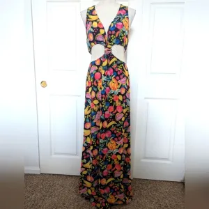 Show Me Your Mumu Tina Maxi Dress in Fruity Tango print