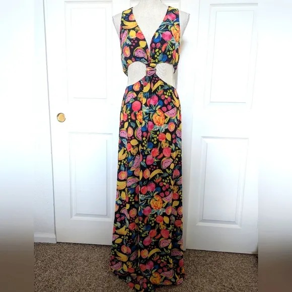 Show Me Your Mumu Tina Maxi Dress in Fruity Tango print