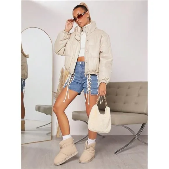 SHUZIA Drawstring Detail Ankle Boots