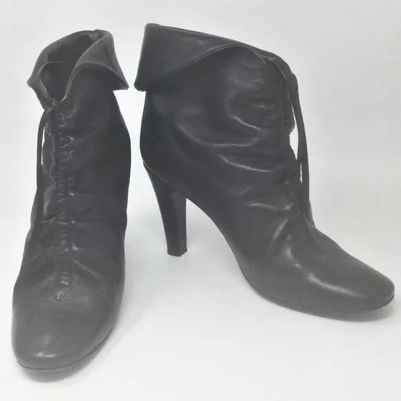 Sigerson Morrison Black Leather Ankle Booties Sz 9