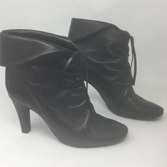 Sigerson Morrison Black Leather Ankle Booties Sz 9