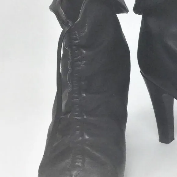 Sigerson Morrison Black Leather Ankle Booties Sz 9