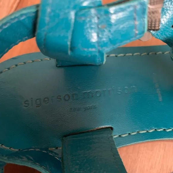 Sigerson Morrison Blue Jewel Thong Flat Sandals