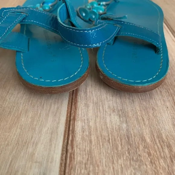 Sigerson Morrison Blue Jewel Thong Flat Sandals