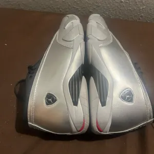 Silver and Black Nike Retro Air Jordan 14 Silver New Authentic Ladies size 9.5