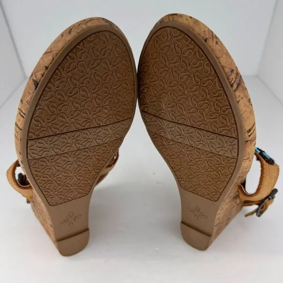 Simply Vera Vera Wang Womens 112913 Blue Beaded Thong Size 7.5 Wedge Sandals