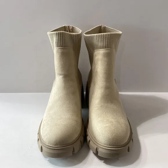 Sincerely Jules &quot;NEW&quot; Y2K Faux Suede Retro Chunky Heel Platform Lug Sole Boots 9