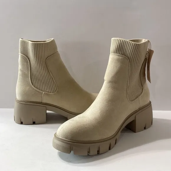 Sincerely Jules &quot;NEW&quot; Y2K Faux Suede Retro Chunky Heel Platform Lug Sole Boots 9
