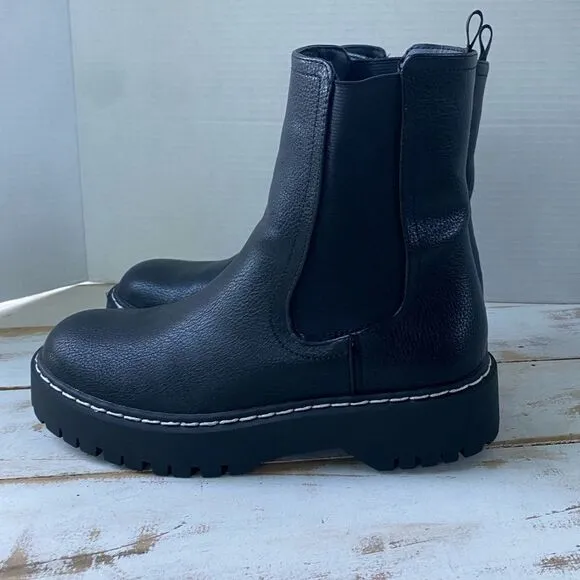 SINCERELY JULES Hola 2 Slip-On Chelsea Ankle Boots, Black leather sz 7.5 NWOB