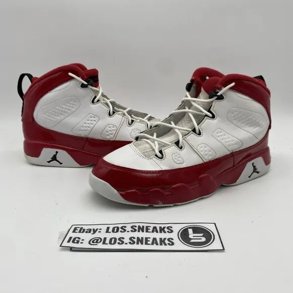 Size 3y- (GS) Nike Air Jordan 9 Retro PS Youth White Gym Red (401811-160)