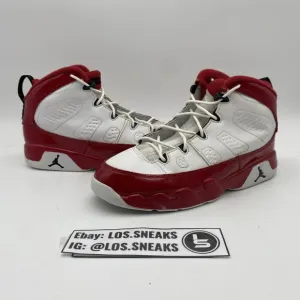 Size 3y- (GS) Nike Air Jordan 9 Retro PS Youth White Gym Red (401811-160)