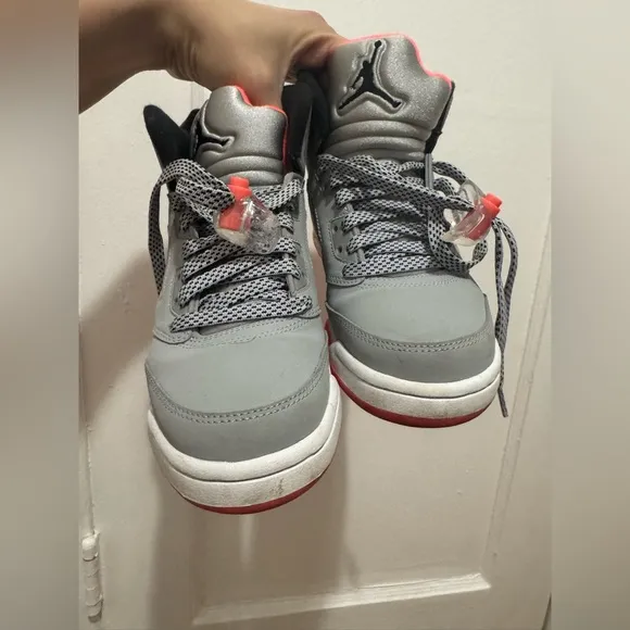 Size 5Y Nike Air Jordan 5 Retro V Hot Lava Cool Grey 440892-018 Sneakers Sz 5 Y