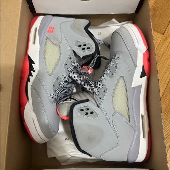 Size 5Y Nike Air Jordan 5 Retro V Hot Lava Cool Grey 440892-018 Sneakers Sz 5 Y