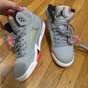 Size 5Y Nike Air Jordan 5 Retro V Hot Lava Cool Grey 440892-018 Sneakers Sz 5 Y