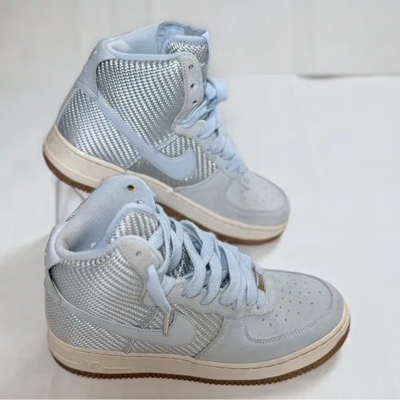 Size 7.5 Women's - 654440-401  Nike Air Force 1 HI PREMIUM/Porpoise