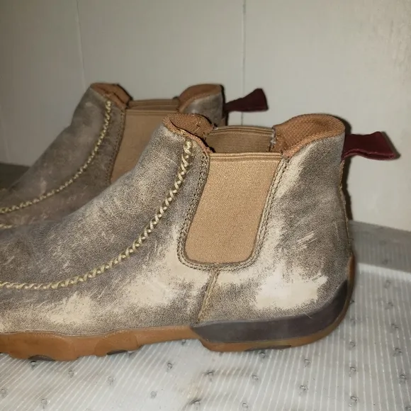 Size 8.5 Twisted X Men's Slip-On Chukka Leather Driving Moccasin Boots Shoes