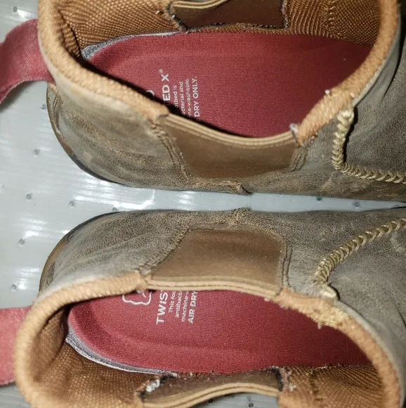 Size 8.5 Twisted X Men's Slip-On Chukka Leather Driving Moccasin Boots Shoes