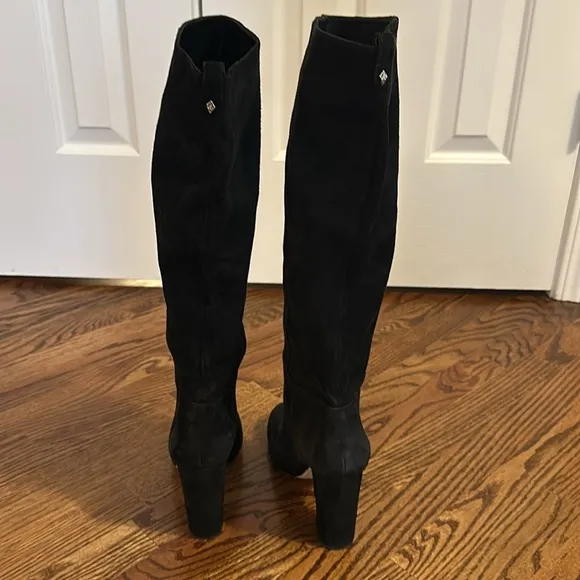Size 9 Sam Edelman knee high faux suede boots. Black