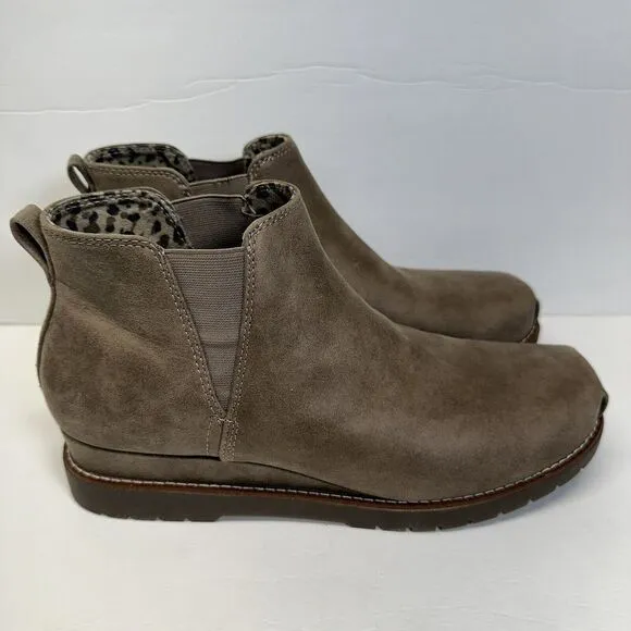 Skechers BOBS Chill‎ Wedge Cruising Altitude Slip On Bootie 9 Taupe New