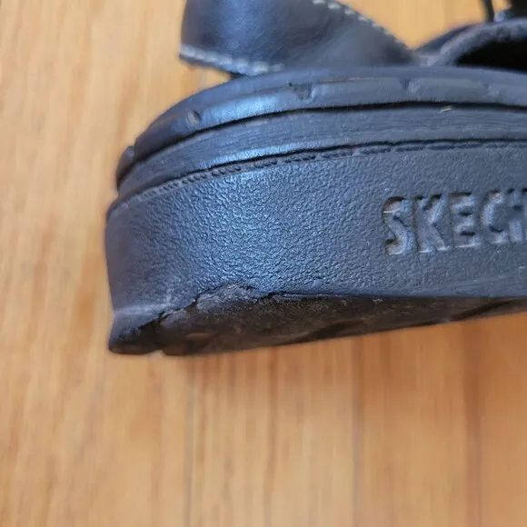 Skechers Chunky Black Fisherman Sandals 11 Open Toe 90s Y2K Platform