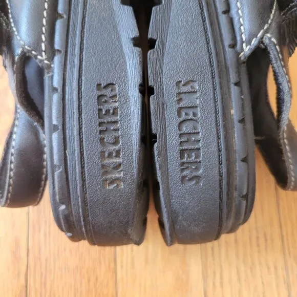 Skechers Chunky Black Fisherman Sandals 11 Open Toe 90s Y2K Platform